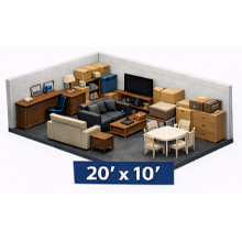 200 Sq Ft Storage Unit - External Door