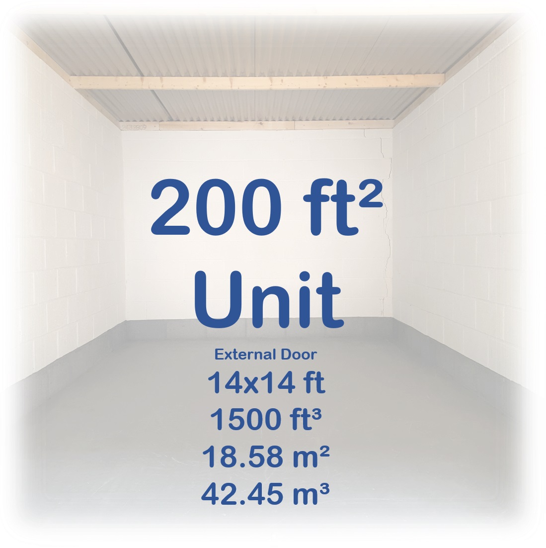 200 Sq Ft Storage Unit - External Door - Image 3